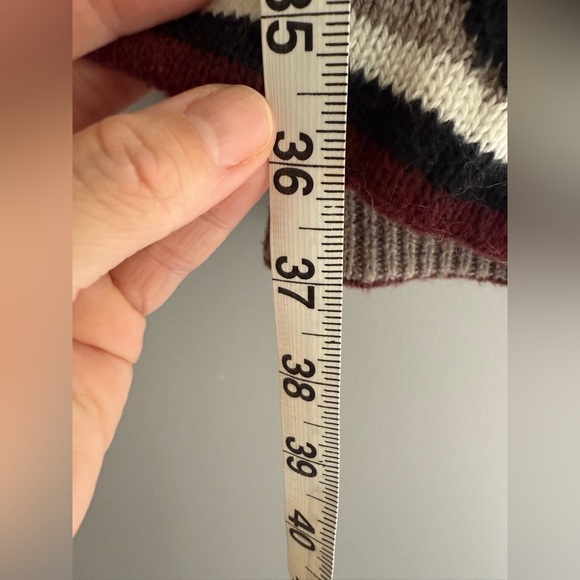 Old Navy Open Front Cardigan Women’s SZ XL Red Black Striped Chunky Casual Warm - Picture 7 of 8